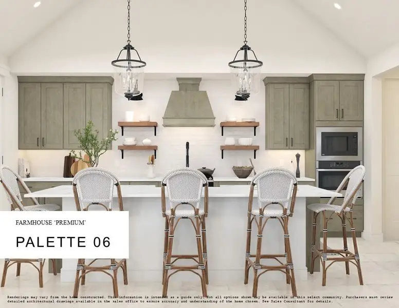 Farmhouse Look Palette 6 Selection Sheet (*Artist rendering used for illustration purposes only.)