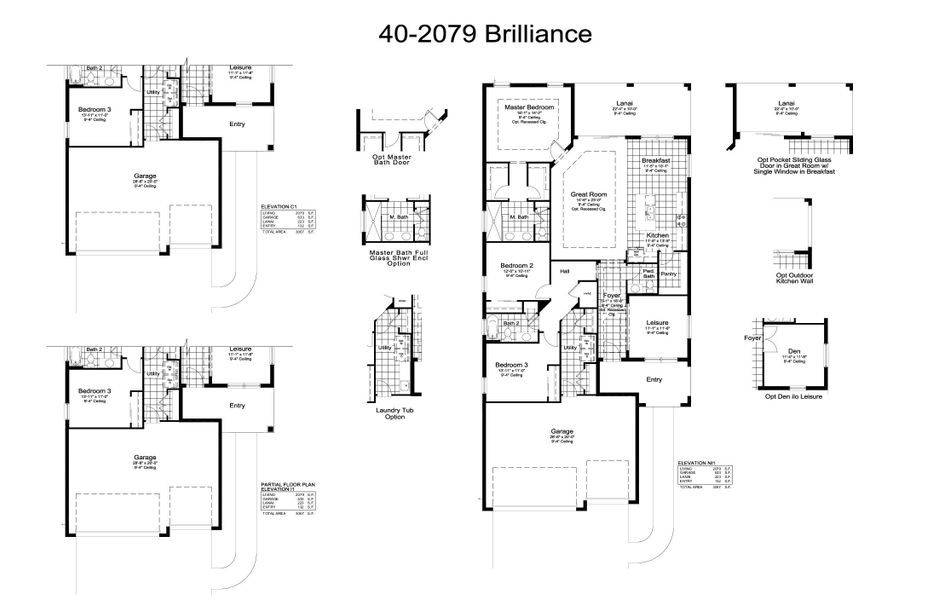 2D floor plan layout for the Brilliance by Neal Communities in SkySail, Naples, FL (Image 4).
