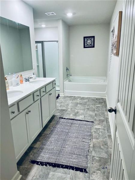 Furnished interior view inside a new home in , Powder Springs (Image 13). Furnished interior view inside a new home in , Powder Springs (Image 13).