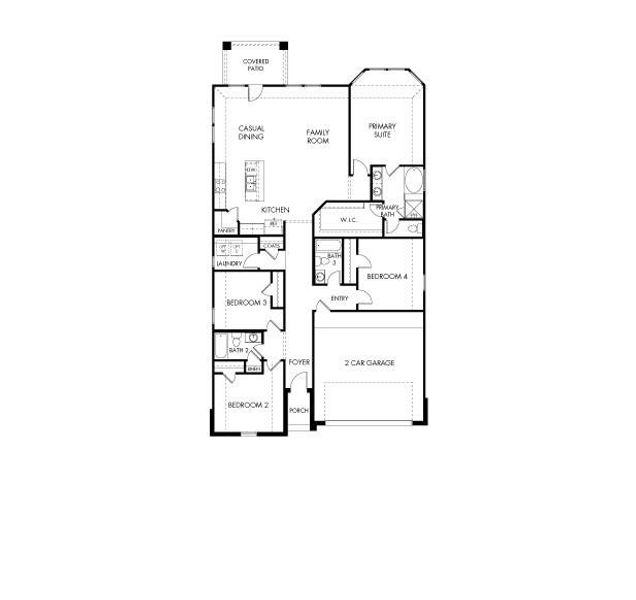 2D floor plan layout of this home in Massey Oaks - Premier Series, Pearland, TX (Image 2).