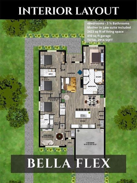 2D floor plan layout of this home in , Kissimmee, FL (Image 3). 2D floor plan layout of this home in , Kissimmee, FL (Image 3).
