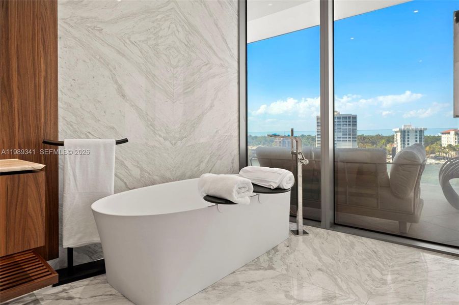 Furnished interior view inside a new home in , Miami (Image 54).