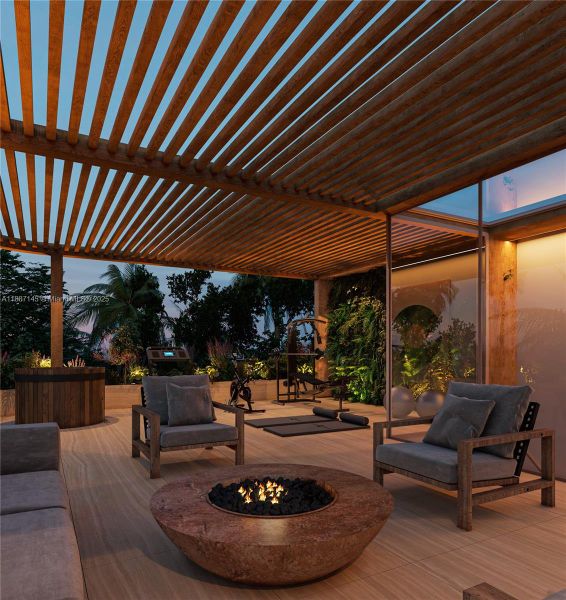 Exterior details and patio area of a home in , Miami (Image 23). Exterior details and patio area of a home in , Miami (Image 23).