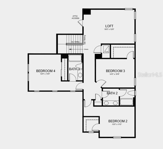 2D floor plan layout of this home in Indigo Creek, Apollo Beach, FL (Image 3).