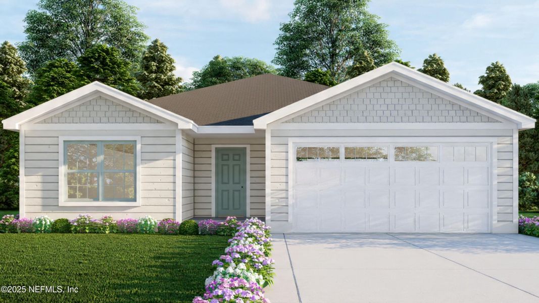 Front exterior of a new home in , Jacksonville, FL, highlighting curb appeal (Image 1).