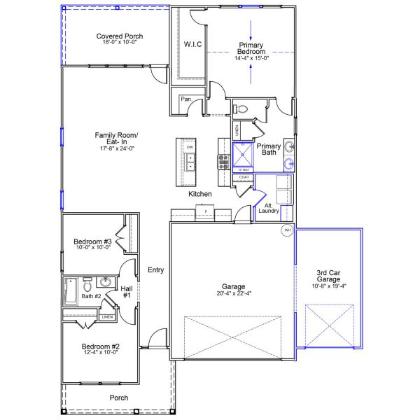 2D floor plan layout of this home in Allston Park, Calabash, NC (Image 2). 2D floor plan layout of this home in Allston Park, Calabash, NC (Image 2).