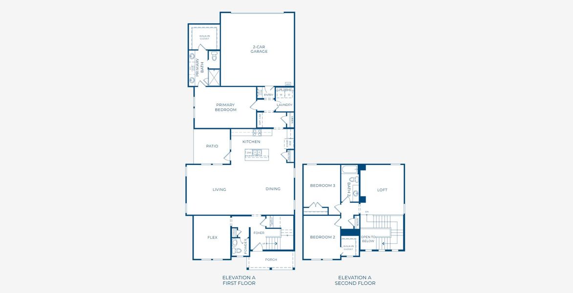2D floor plan layout for the 3554 by Risewell Homes in Parkton Square, Kyle, TX (Image 3).