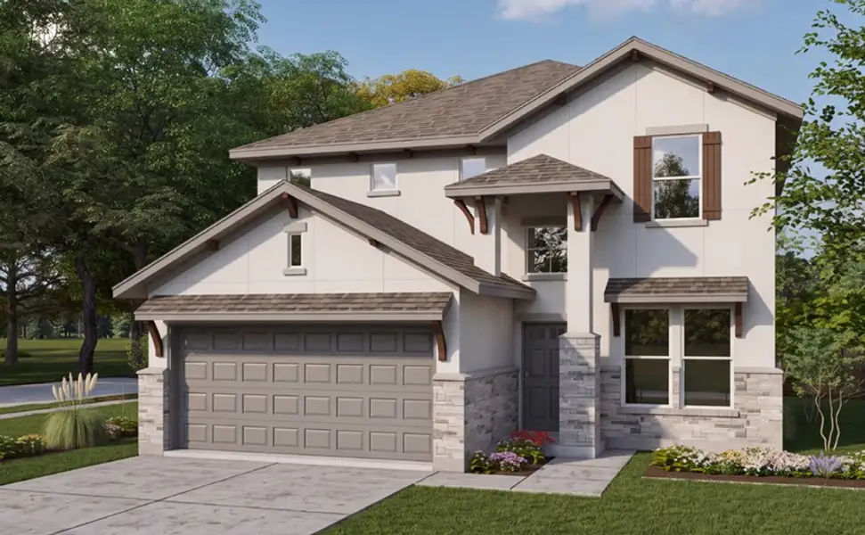 Representative exterior photo of a completed home built from the Christina 2516 SB by Saratoga Homes in Crosby Farms, Crosby, TX (Image 7).