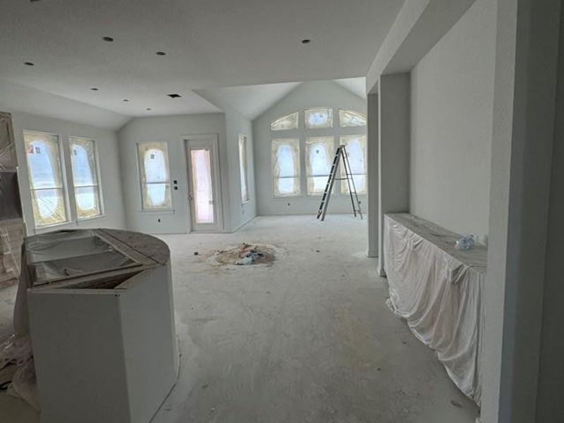 Natural light floods this versatile space, featuring a soaring vaulted ceiling and elegant arched windows. Natural light floods this versatile space, featuring a soaring vaulted ceiling and elegant arched windows.