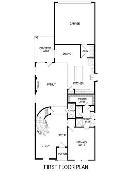 2D floor plan layout for the Georgetown R by First Texas Homes in Trails at Cottonwood Creek, Rowlett, TX (Image 4).