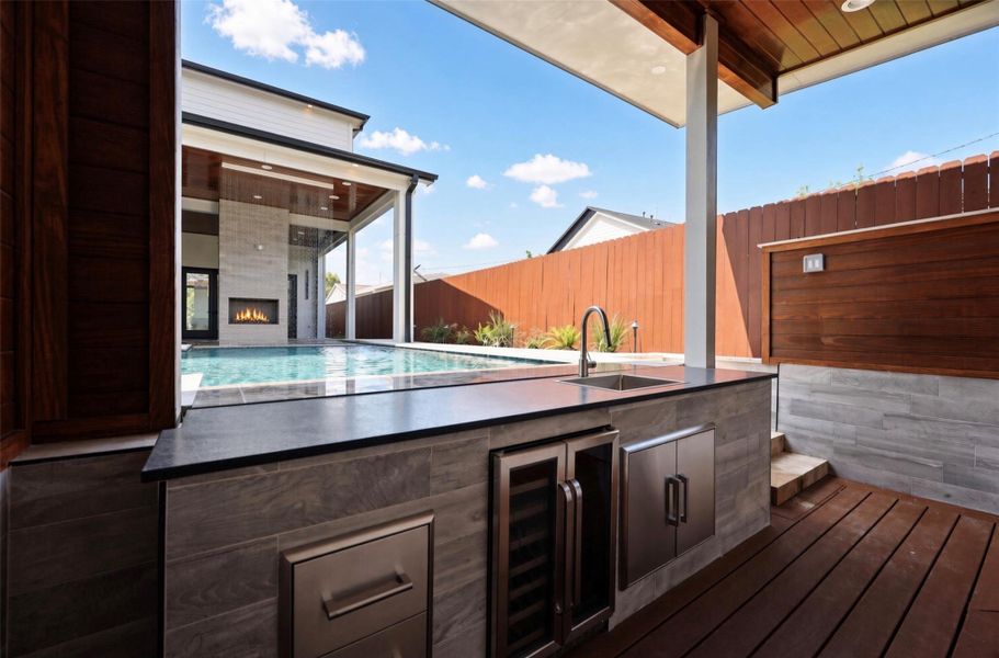 Exterior details and patio area of a home in , Houston (Image 27).