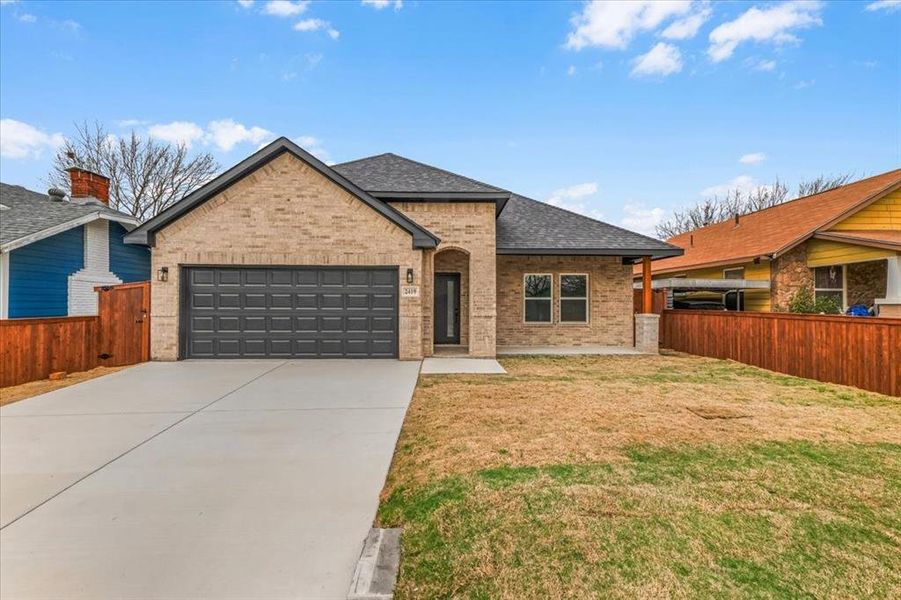 Front exterior of a new home in , Fort Worth, TX, highlighting curb appeal (Image 2). Front exterior of a new home in , Fort Worth, TX, highlighting curb appeal (Image 2).