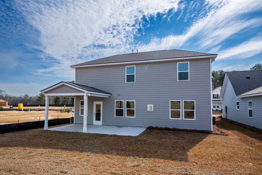 Exterior details and patio area of a home in Monroe Preserve, Chapin (Image 32).
