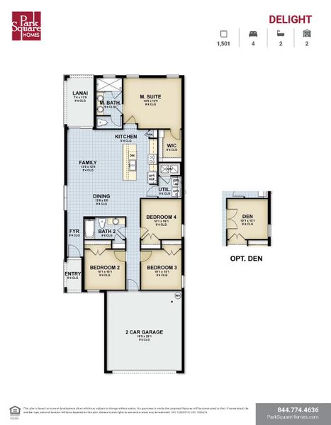 2D floor plan layout of this home in Mirror Lake Village, Fruitland Park, FL (Image 2).