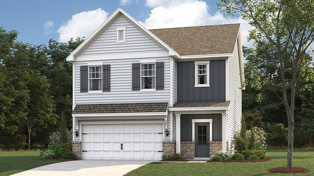 Front exterior of a new home in Prairie Pass, Apison, TN, highlighting curb appeal (Image 1).