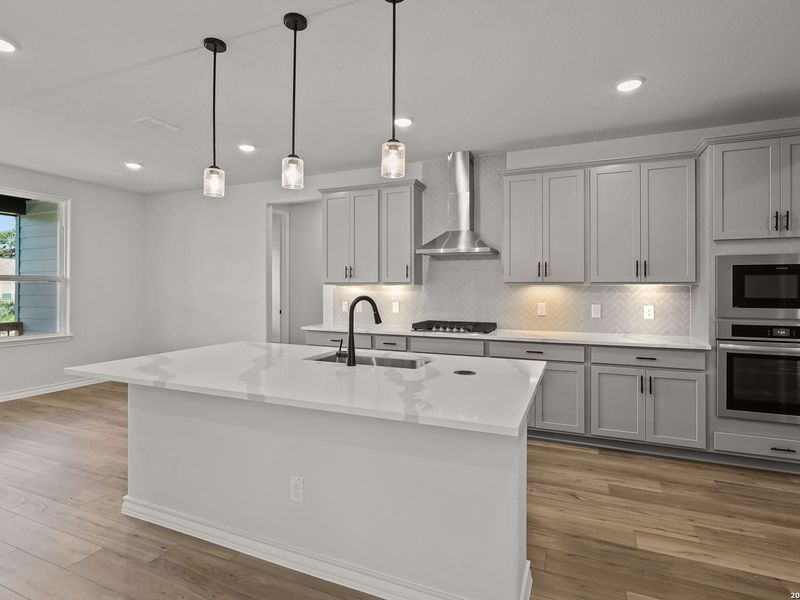 Furnished interior view inside a new home in Potranco Oaks, Castroville (Image 9).