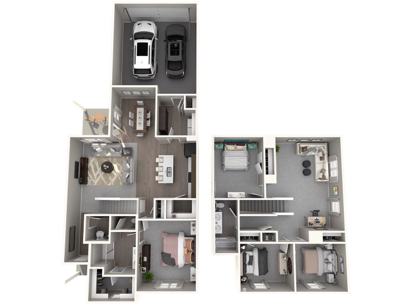 2D floor plan layout for the The Santa Fe (762) by Meritage Homes in Flora, Hutto, TX (Image 4). 2D floor plan layout for the The Santa Fe (762) by Meritage Homes in Flora, Hutto, TX (Image 4).