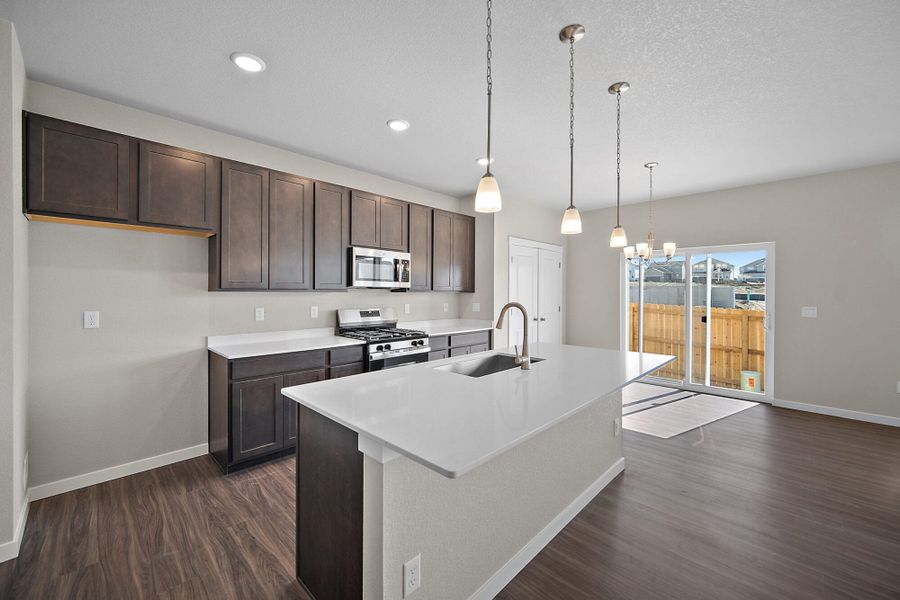 Furnished interior view inside a new home in Ridge at Lorson Ranch, Colorado Springs (Image 8). Furnished interior view inside a new home in Ridge at Lorson Ranch, Colorado Springs (Image 8).