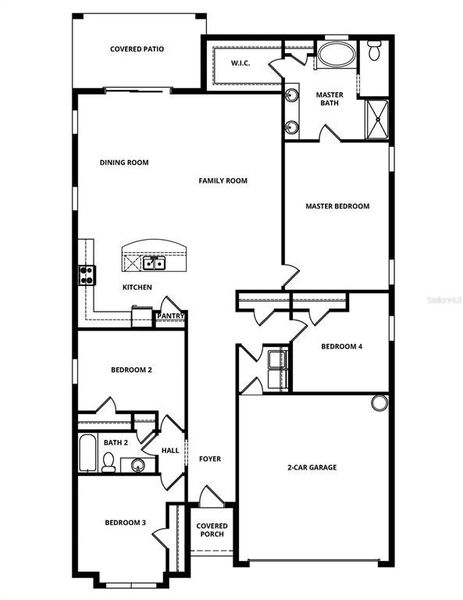 2D floor plan layout of this home in Gum Lake Preserve, Lake Alfred, FL (Image 4).