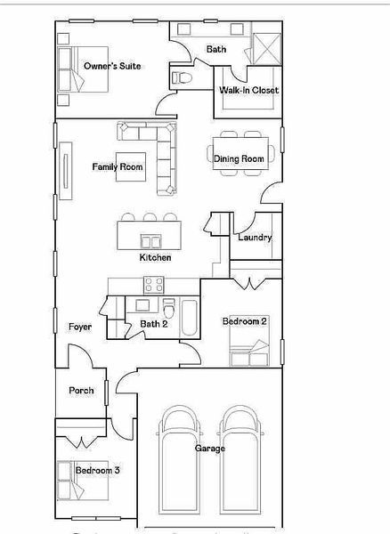 2D floor plan layout of this home in Artavia: Avante Collection, Conroe, TX (Image 3).
