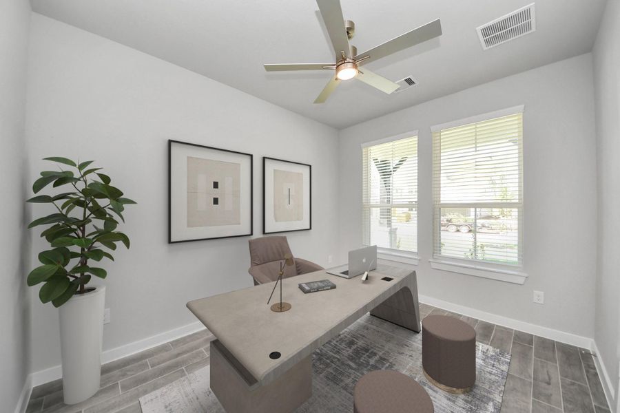 Virtually Staged - Home Office. Sample photo of completed home with similar floor plan. Actual colors and selections may vary.