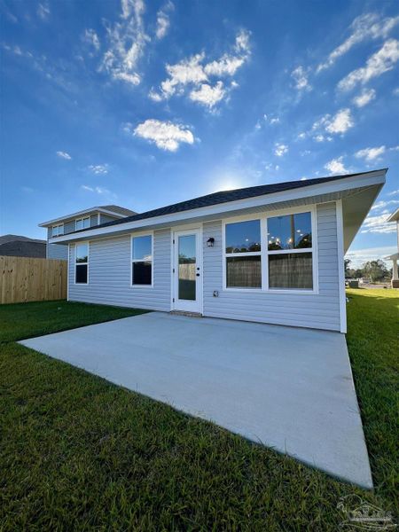 Exterior details and patio area of a home in Allison Acres, Cantonment (Image 3).