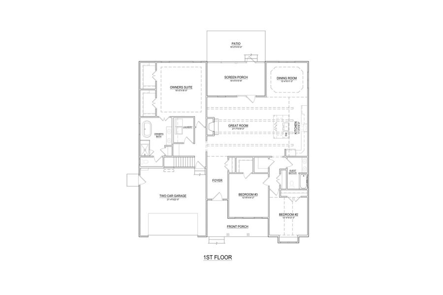 2D floor plan layout of this home in The Preserve at Langston, Winterville, NC (Image 5). 2D floor plan layout of this home in The Preserve at Langston, Winterville, NC (Image 5).