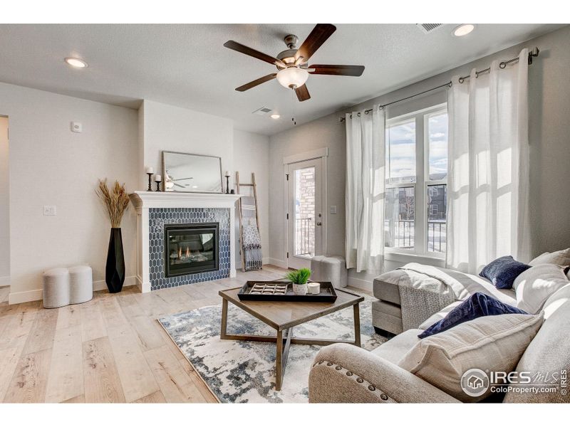 Cozy up on winter nights w/ your built-in fireplace, or cool off w/ your included ceiling fan.