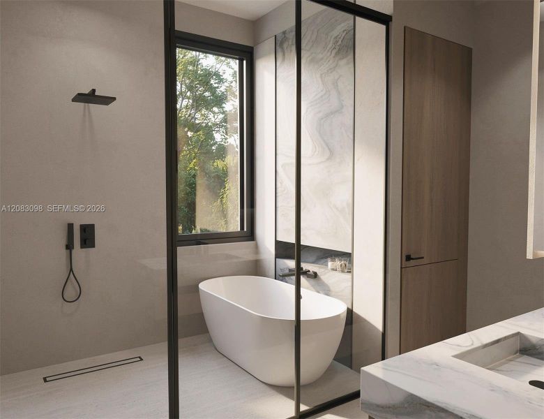 Furnished interior view inside a new home in , Miami Springs (Image 8).