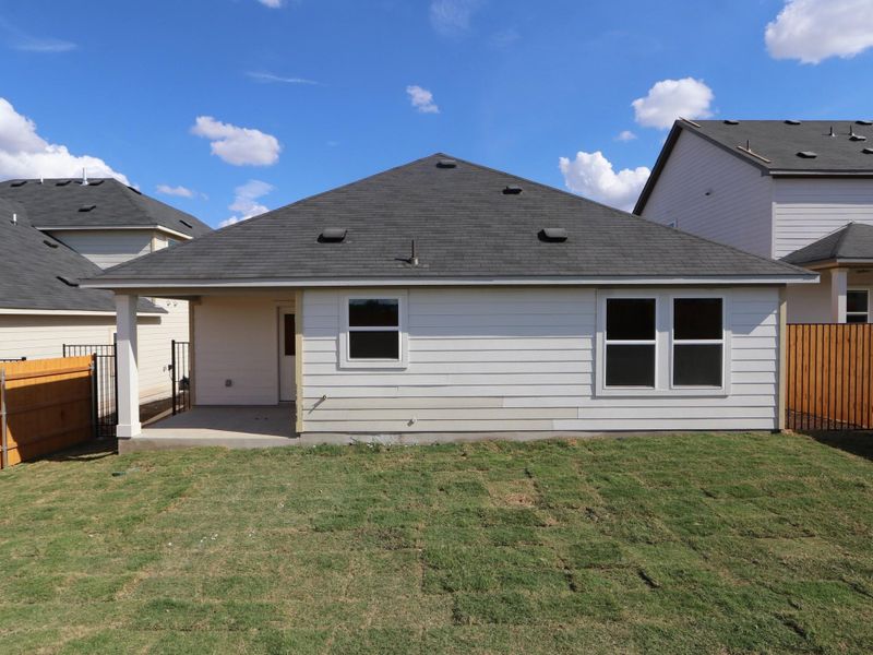 Exterior details and patio area of a home in Cascades at Onion Creek, Austin (Image 3). Exterior details and patio area of a home in Cascades at Onion Creek, Austin (Image 3).