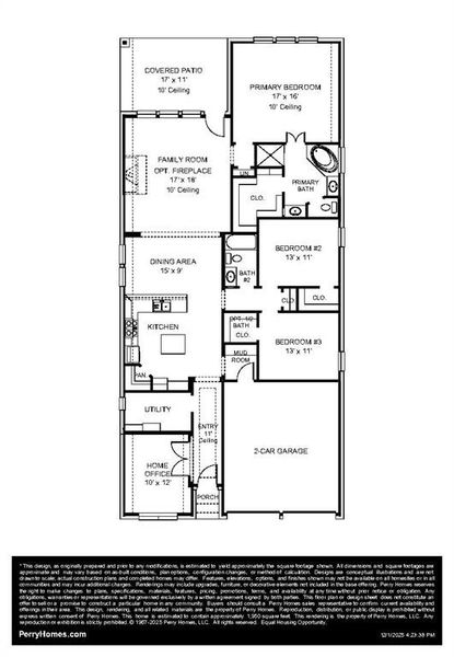 2D floor plan layout of this home in Trinity Falls, McKinney, TX (Image 3).