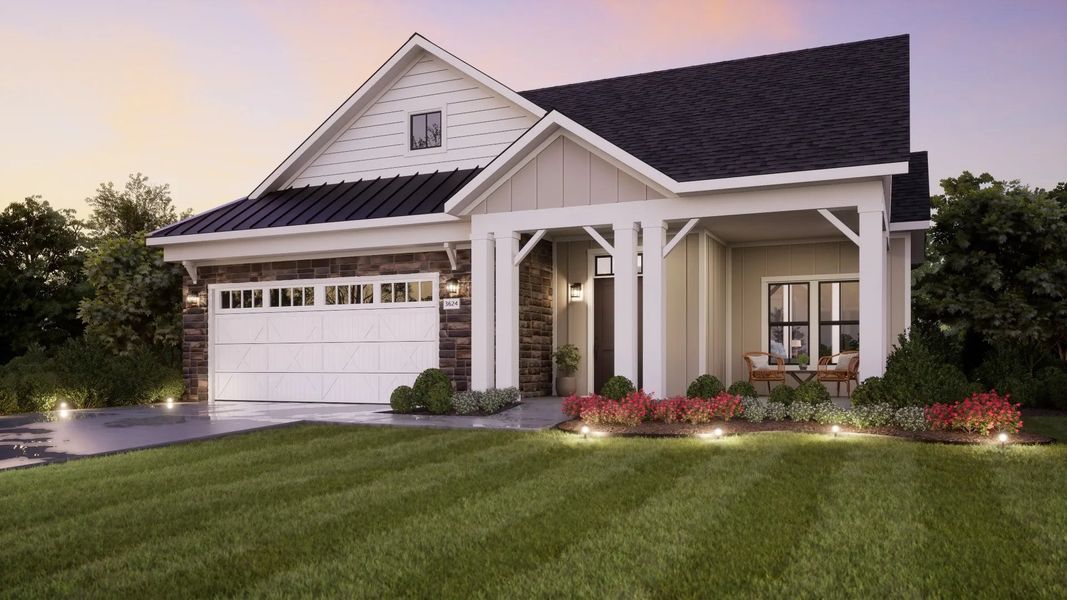 Representative exterior photo of a completed home built from the Palazzo by Epcon Communities in The Courtyards at Holly Springs, Canton, GA (Image 41). Representative exterior photo of a completed home built from the Palazzo by Epcon Communities in The Courtyards at Holly Springs, Canton, GA (Image 41).