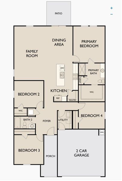 2D floor plan layout for the Firefly by Starlight Homes in Crescent Pointe, Carrollton, GA (Image 3). 2D floor plan layout for the Firefly by Starlight Homes in Crescent Pointe, Carrollton, GA (Image 3).