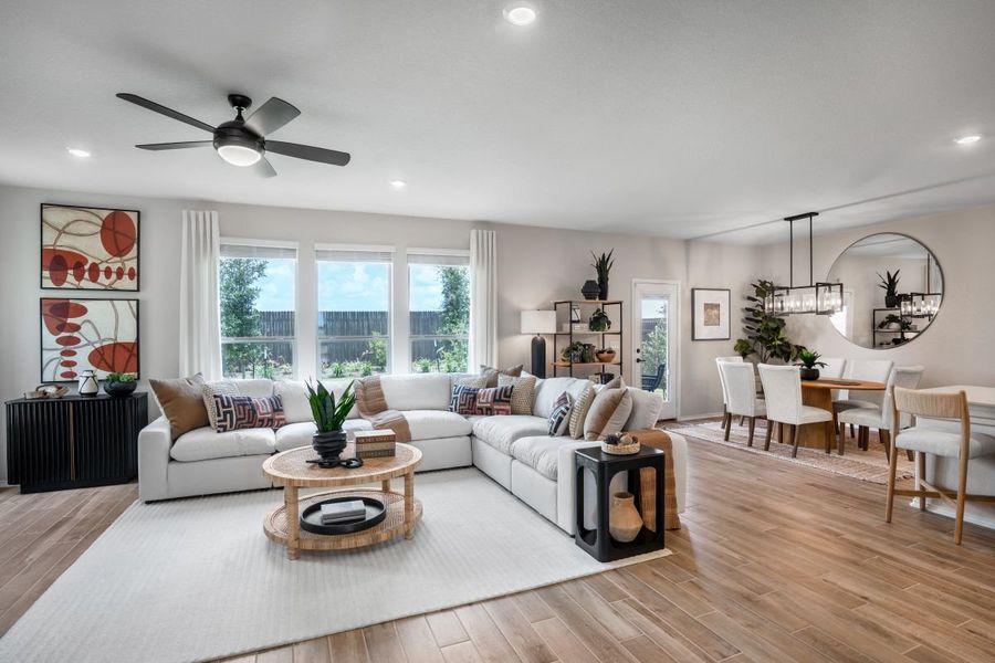 Representative furnished interior of a home built from the 2897 Modeled by KB Home in Stoney Chase, Del Valle (Image 11).