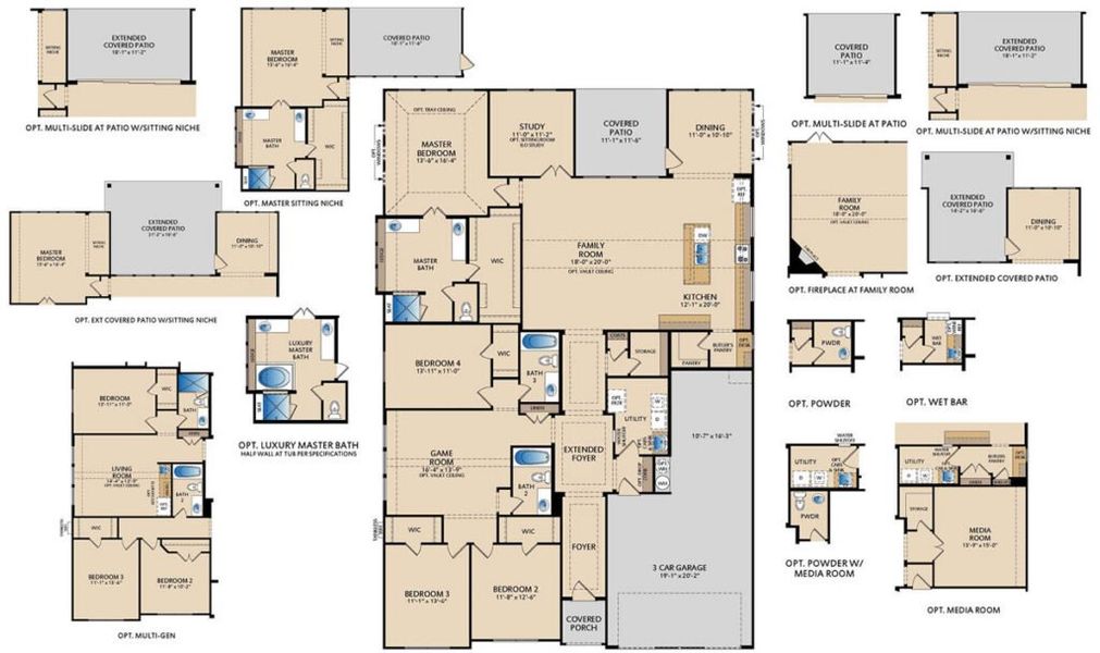 2D floor plan layout for the Brighton by Pacesetter Homes in Nelson Lake, Rockwall, TX (Image 4).