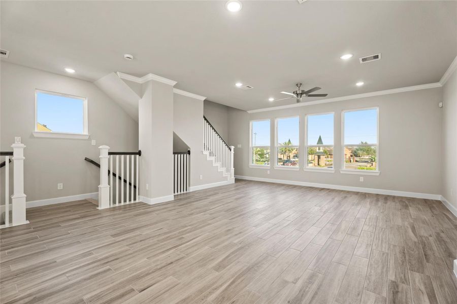 Open great room and dining room