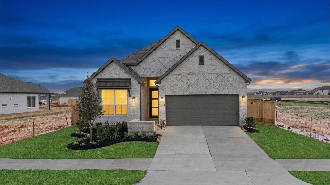 Front exterior of a new home in Bridgeland, Cypress, TX, highlighting curb appeal (Image 19).
