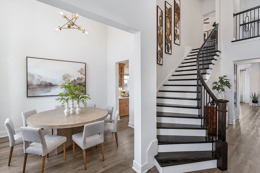 Representative furnished interior of a home built from the Ametrine by Taylor Morrison in Parkside on the River 60s, Georgetown (Image 10).