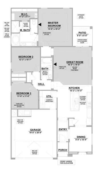 2D floor plan layout of this home in Hillside Park, El Paso, TX (Image 3).