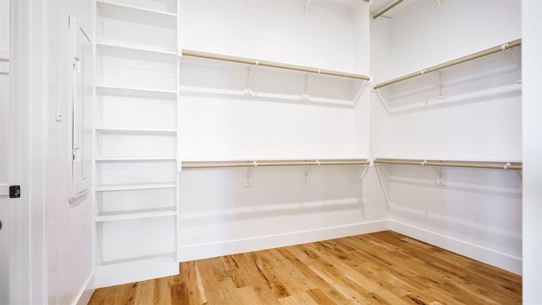 Spacious closet featuring wood-type flooring