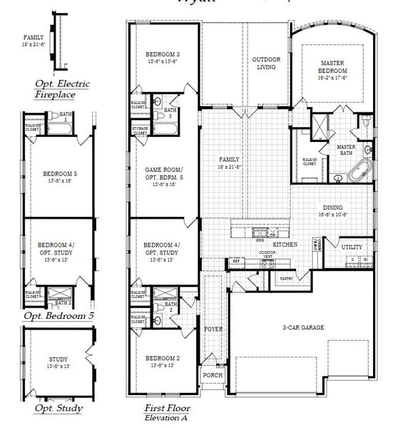 Image 10 representing the Wyatt by Chesmar Homes in The Grove at Blackhawk, Pflugerville, TX.