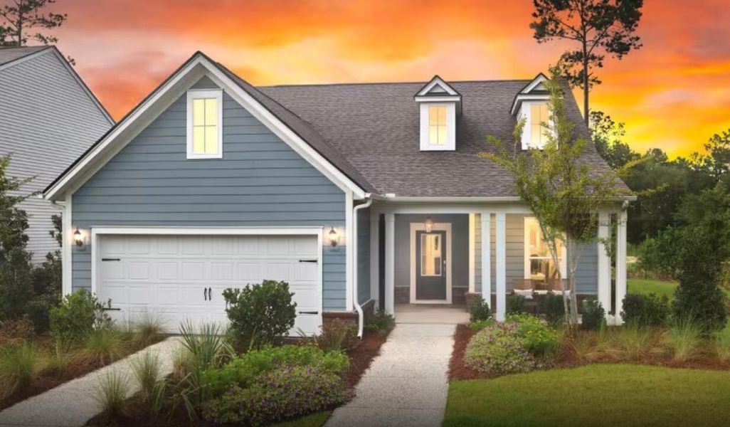 Front exterior of a new home in Sea Island Preserve, Johns Island, SC, highlighting curb appeal (Image 1).