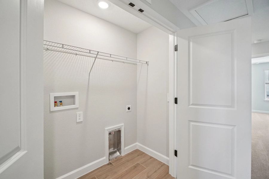 Convenient second-floor laundry closet