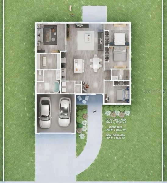 2D floor plan layout of this home in , Ocala, FL (Image 2).