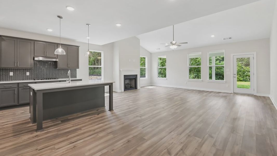 View of Kitchen and Gathering Room