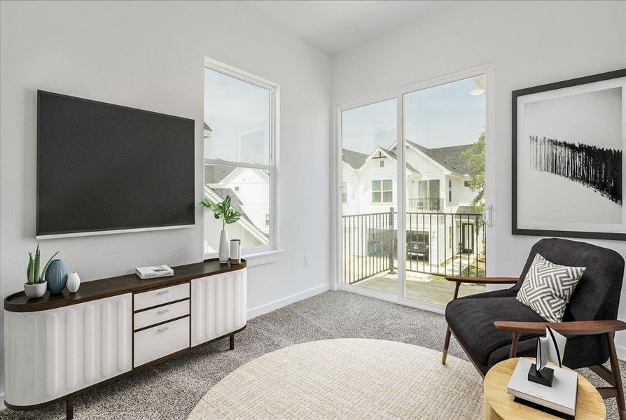 Loft for sitting area or office. Loft for sitting area or office.