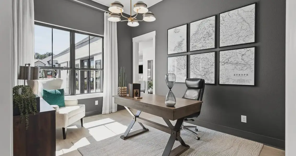 Representative furnished interior of a home built from the Stetson by Chesmar Homes in Sweetwater, Austin (Image 14).