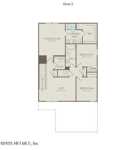 2D floor plan layout of this home in The Preserve at Bannon Lakes, St. Augustine, FL (Image 5).