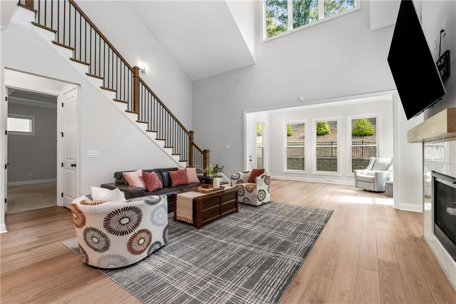 Furnished interior view inside a new home in , Johns Creek (Image 8). Furnished interior view inside a new home in , Johns Creek (Image 8).