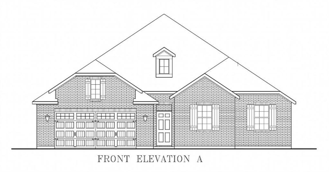 Exterior rendering of this home design in Stillwater Lake Estates, Godley, TX (Image 3).